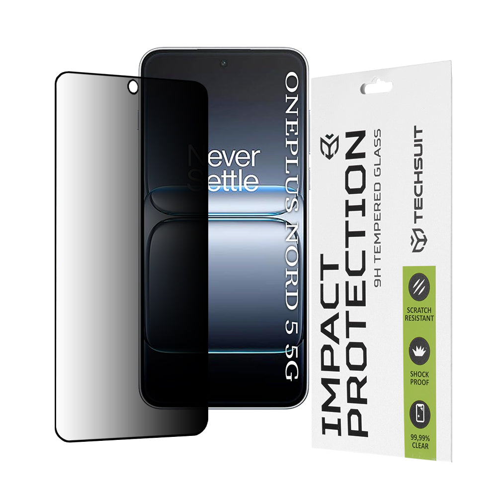Skyddsfilm Privacy Techsuit för OnePlus Nord 5, Härdat Glas, Full Lim, 111D