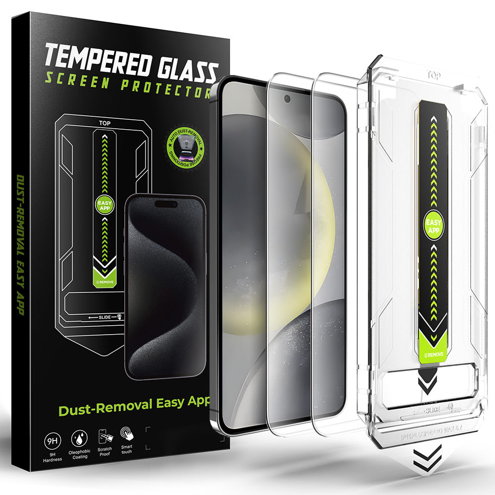 Skärmskydd Techsuit TitanGlass CrystalHD för Samsung Galaxy S25 S931 / S24 S921, Härdat glas, Full lim, Set om 2 stycken