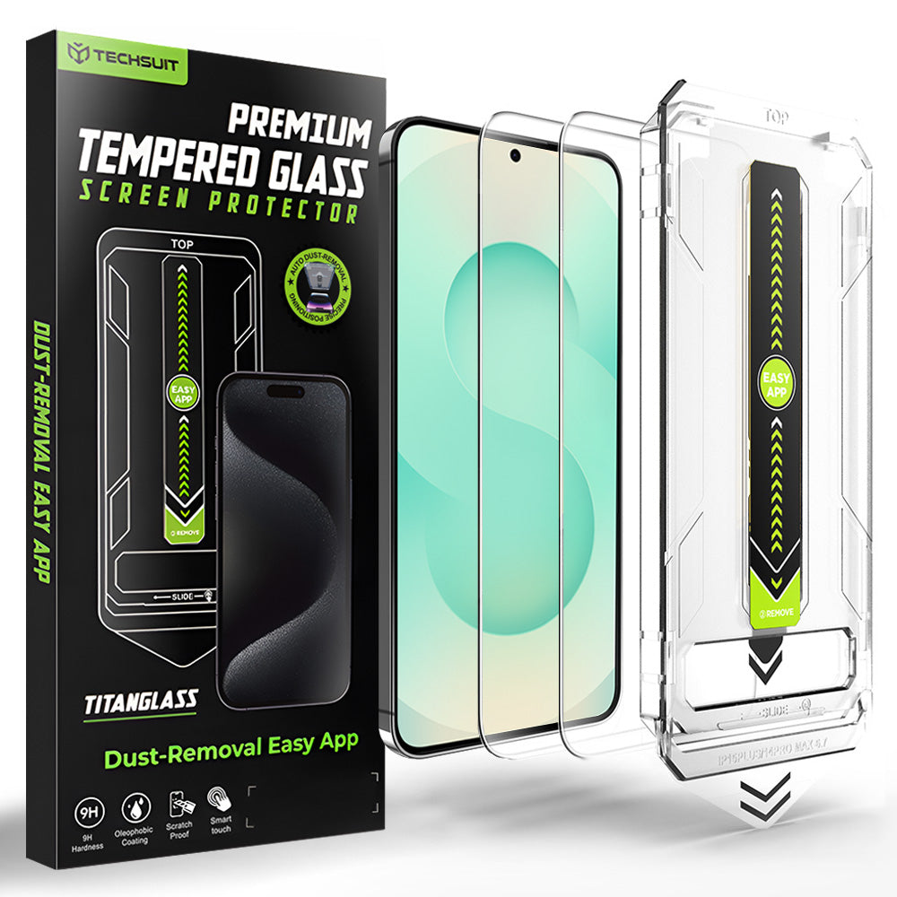 Skärmskydd Techsuit TitanGlass CrystalHD för Samsung Galaxy S26 Plus S947, Härdat Glas, Full Lim, Set med 2 stycken