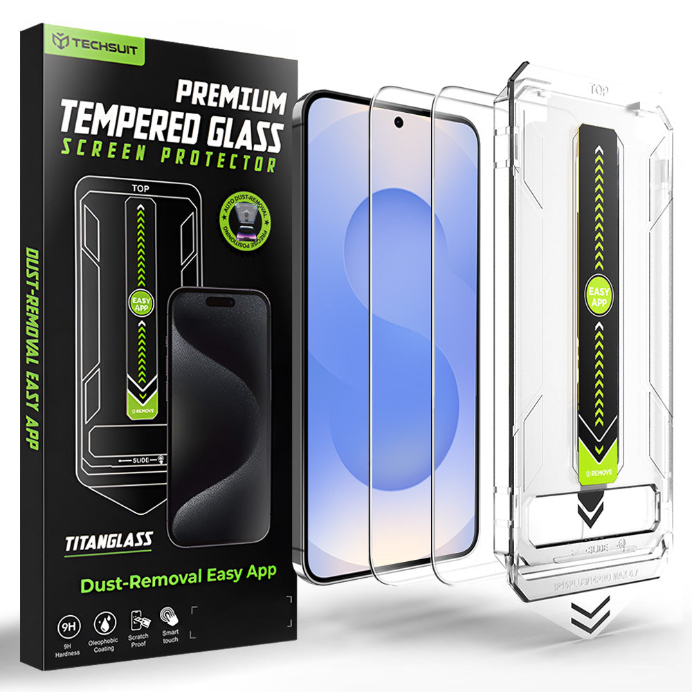 Skärmskyddsfolie Techsuit TitanGlass CrystalHD för Samsung Galaxy S26 S942, Härdat Glas, Full Lim, Set med 2 stycken