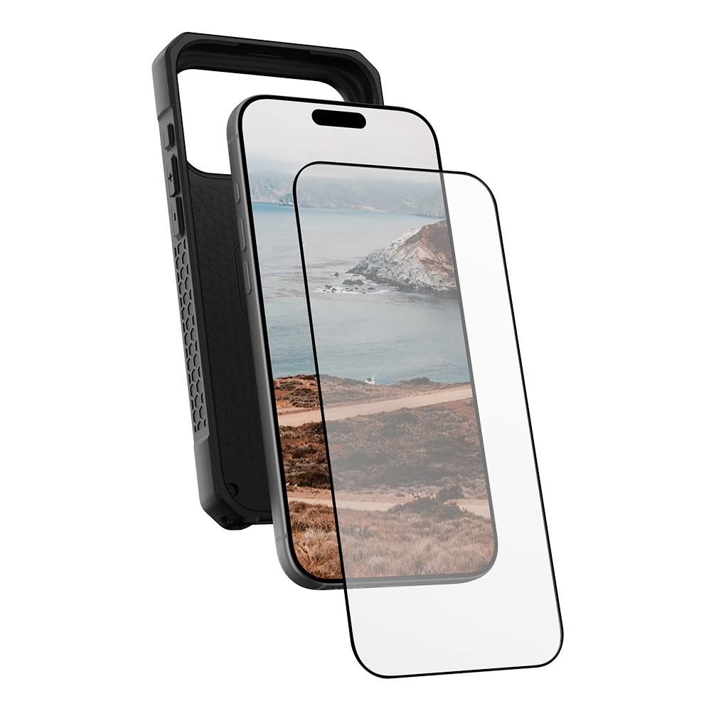 Skärmskydd Urban Armor Gear Shield för Apple iPhone 17 Pro, Härdat Glas, Full Lim, Svart