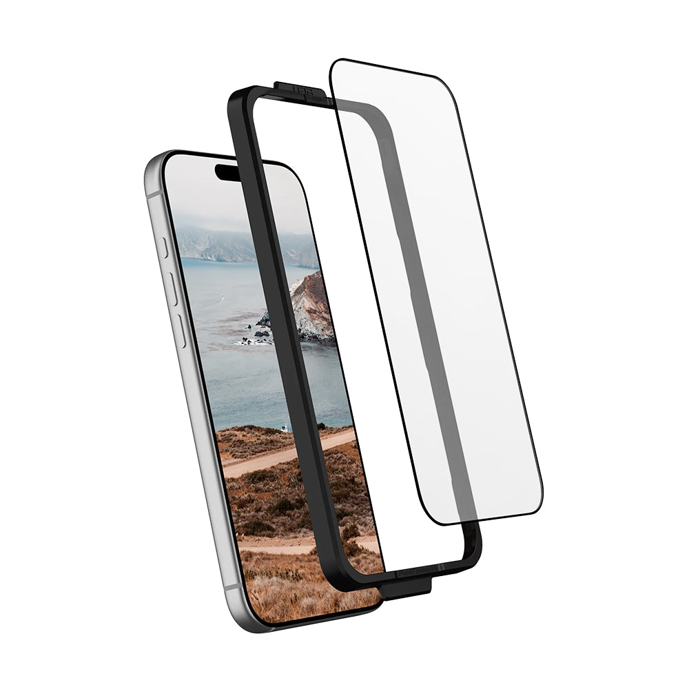 Skärmskydd Urban Armor Gear Shield för Apple iPhone 17 Pro, Härdat Glas, Full Lim, Svart