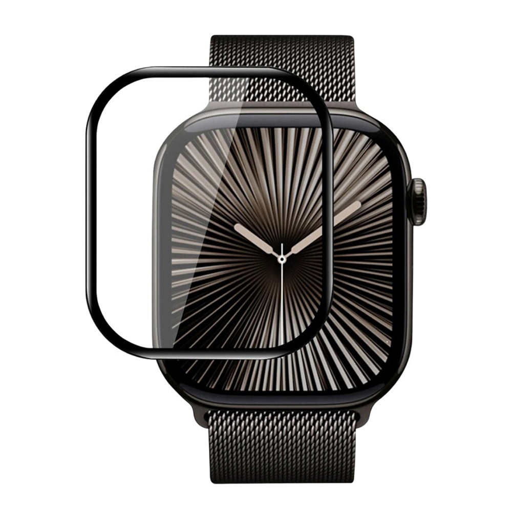 Blueo High Molecule Skyddsfodral för Apple Watch 10 46mm Series, Härdat Glas, Svart