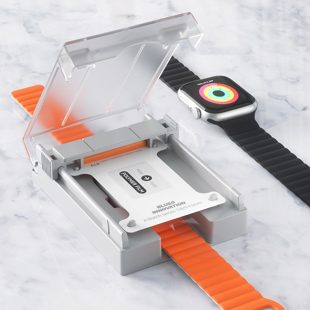 Blueo High Molecule Skyddsfolie för Apple Watch 8 / 7 41mm-serien, Härdat glas, Svart