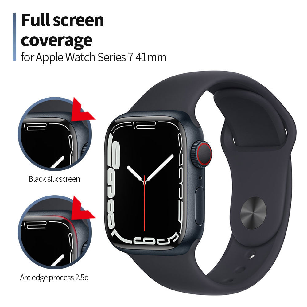 Blueo High Molecule Skyddsfolie för Apple Watch 8 / 7 45mm-serien, Härdat Glas, Svart