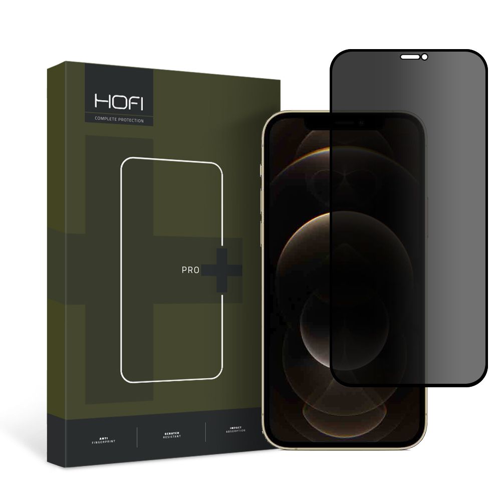 Privacy Screen Protector HOFI PRO+ for Apple iPhone 12 / 12 Pro, Tempered Glass, Full Glue