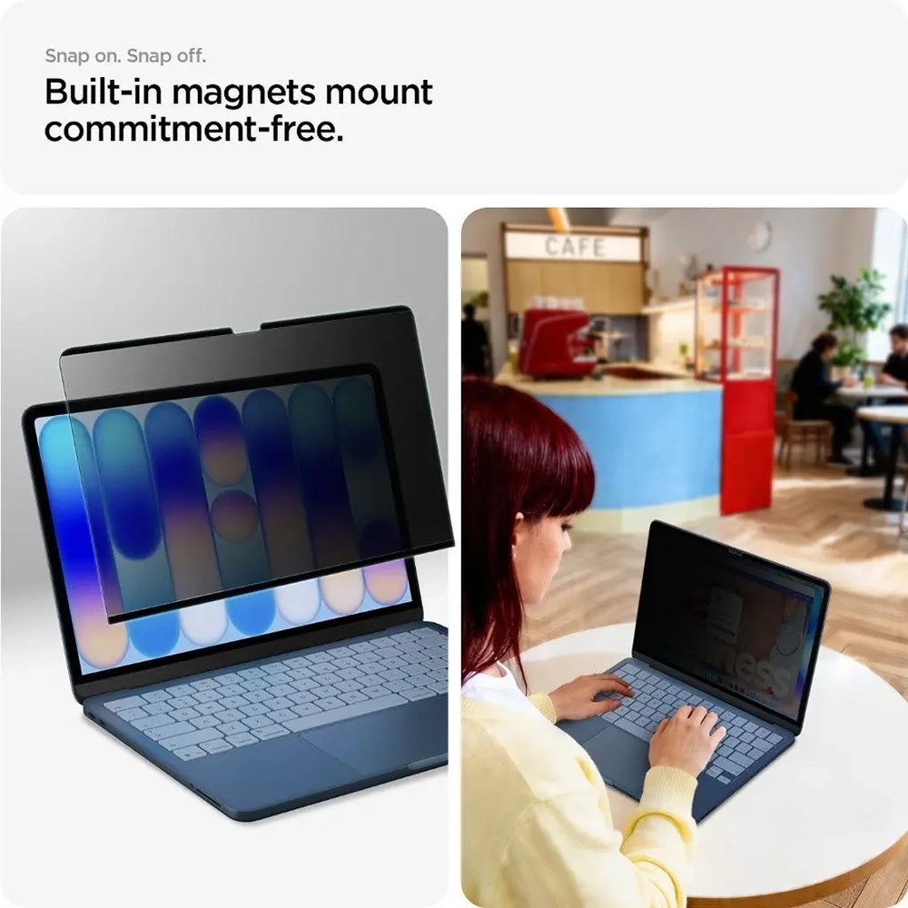 Integritetsskärmskydd Spigen Safe View Magnetic för Apple MacBook Neo 13 tum, plast AFL11670