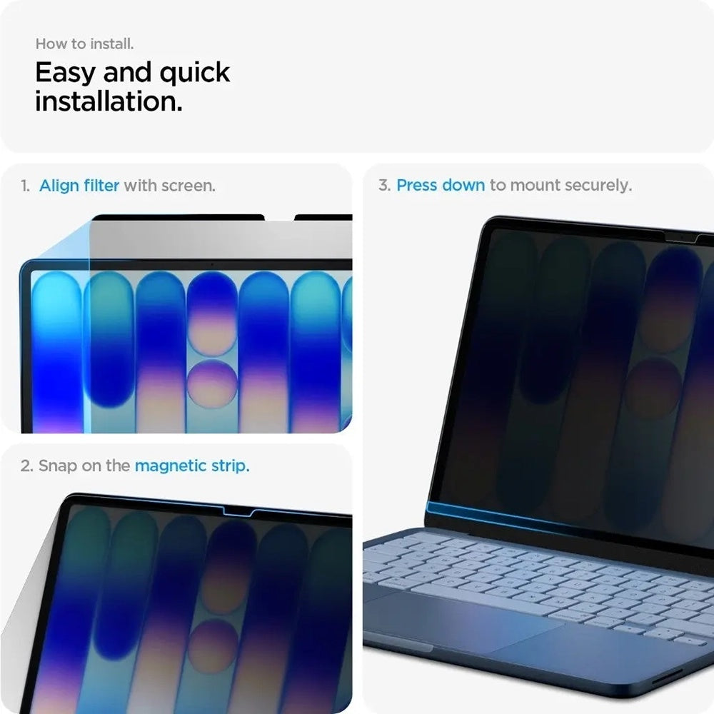 Integritetsskärmskydd Spigen Safe View Magnetic för Apple MacBook Neo 13 tum, plast AFL11670