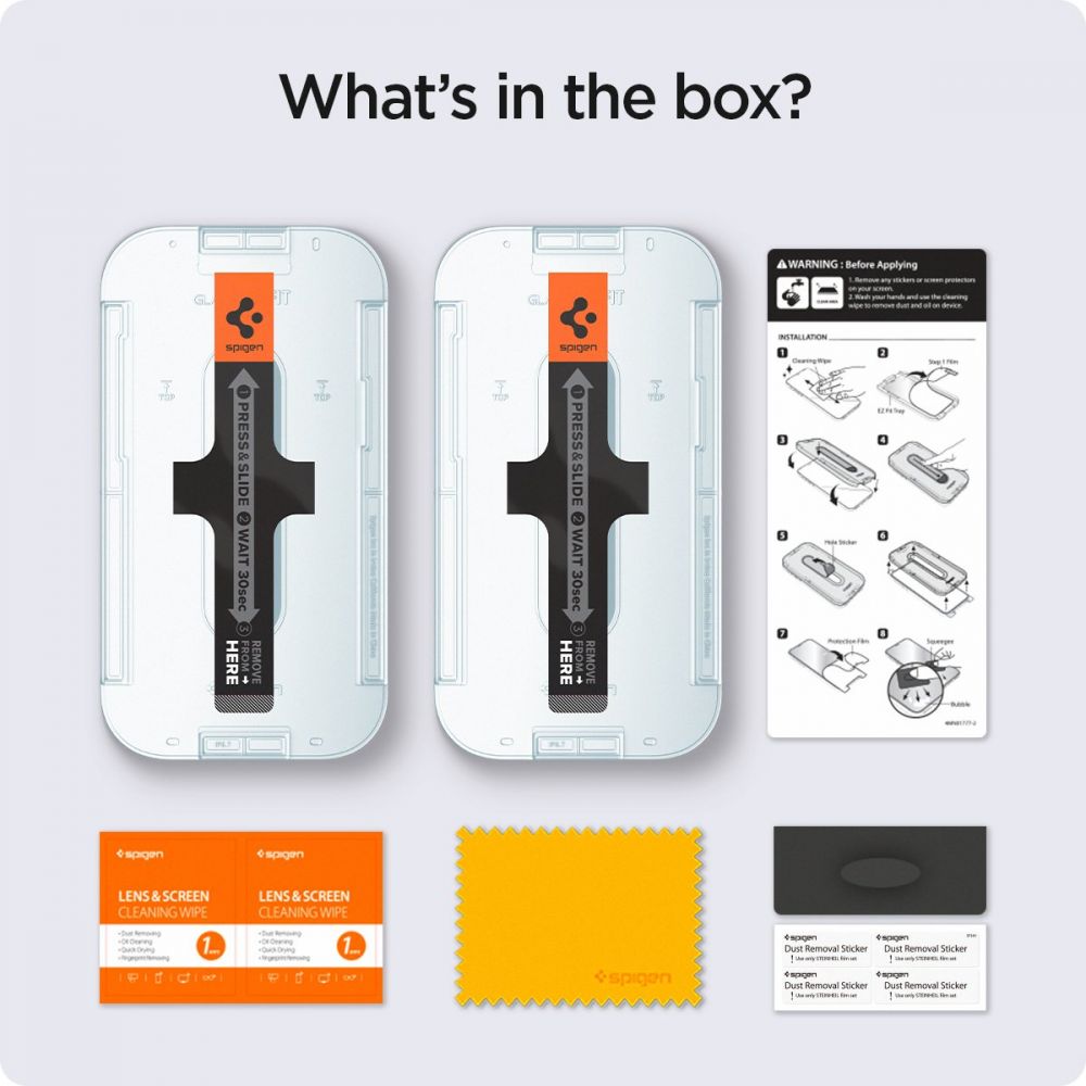 Skärmskydd Privacy Spigen GlastR EZ FIT för Apple iPhone 14 Plus / 13 Pro Max, Härdat Glas, Full Lim, Set med 2 stycken