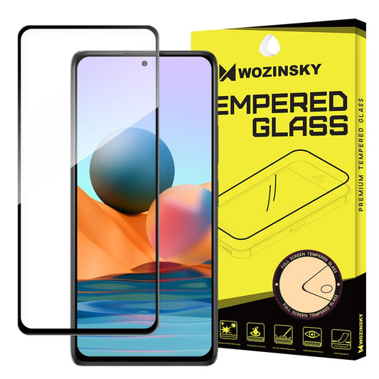 WZK Skärmskydd för Xiaomi 12T / 12T Pro / Redmi Note 10 Pro Max, Glas, Full Glue, Svart