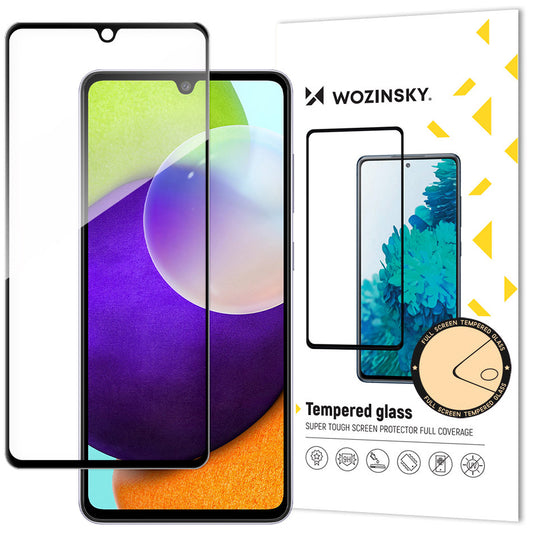 WZK Skärmskydd för Samsung Galaxy A33 5G A336, Skärmad glas, Full Glue, Svart