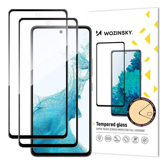 WZK Skärmskydd för Samsung Galaxy A53 5G A536, Skärmglas, Full Limning, Set 2 delar, Svart