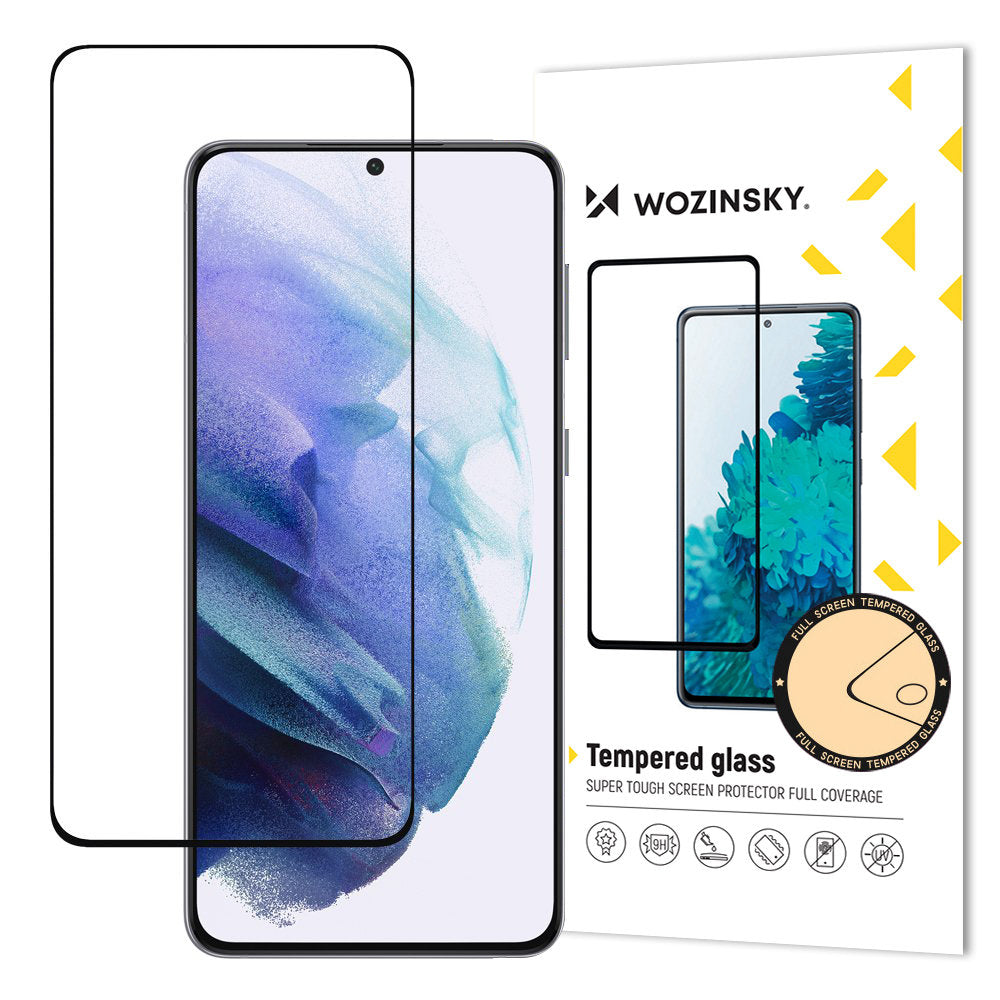 Skärmskydd WZK för Samsung Galaxy S23+ S916, Härdat Glas, Full Lim, Svart