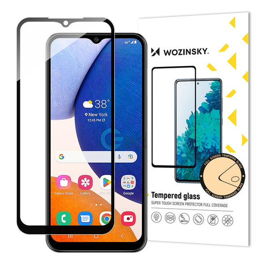 Skärmskydd WZK för Samsung Galaxy A14 A145 / A14 5G A146, Glas, Full Glue, Svart