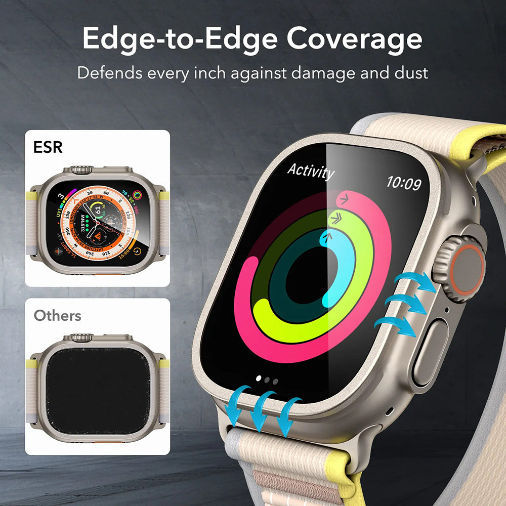 ESR Armorite skyddsfilm för Apple Watch Ultra Series, Set med 2 stycken, Härdat glas, Brons