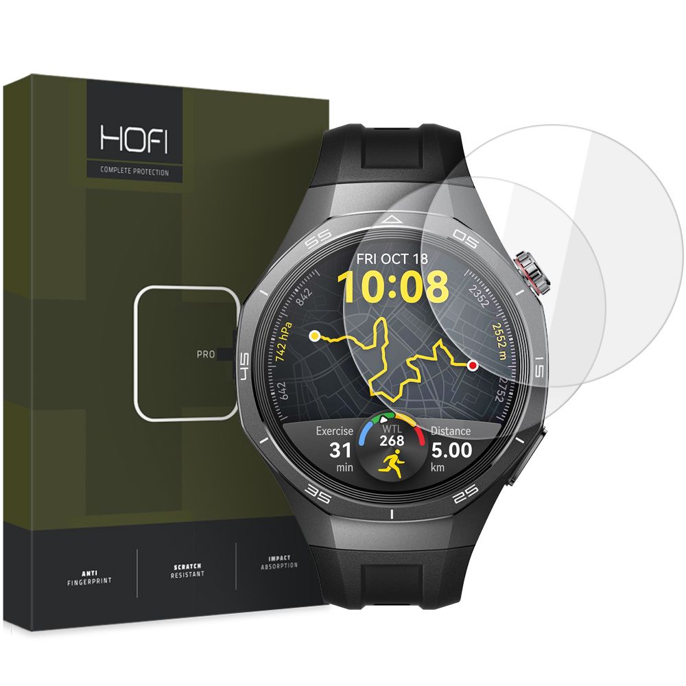 Skyddsfilm HOFI Glass PRO+ för Huawei Watch GT 5 Pro 46mm, Set med 2 stycken, Härdat glas