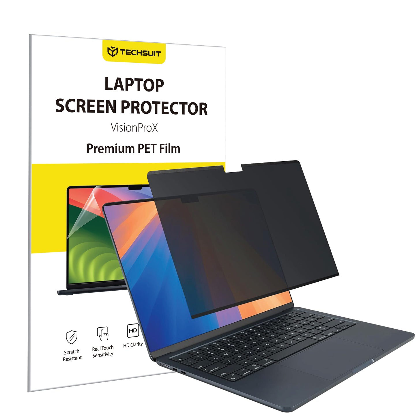 Skärmskydd Privacy Techsuit VisionProX för Apple MacBook Air M3 13 tum (2024), Plast