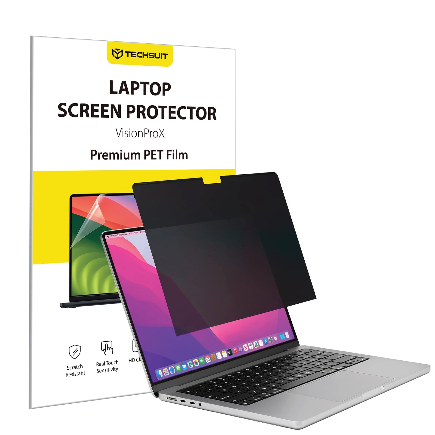 Skärmskyddsfolie Privacy Techsuit VisionProX för Apple MacBook Pro 13inch (2022) / (2020) / (2019) / (2018) / (2016), Plast