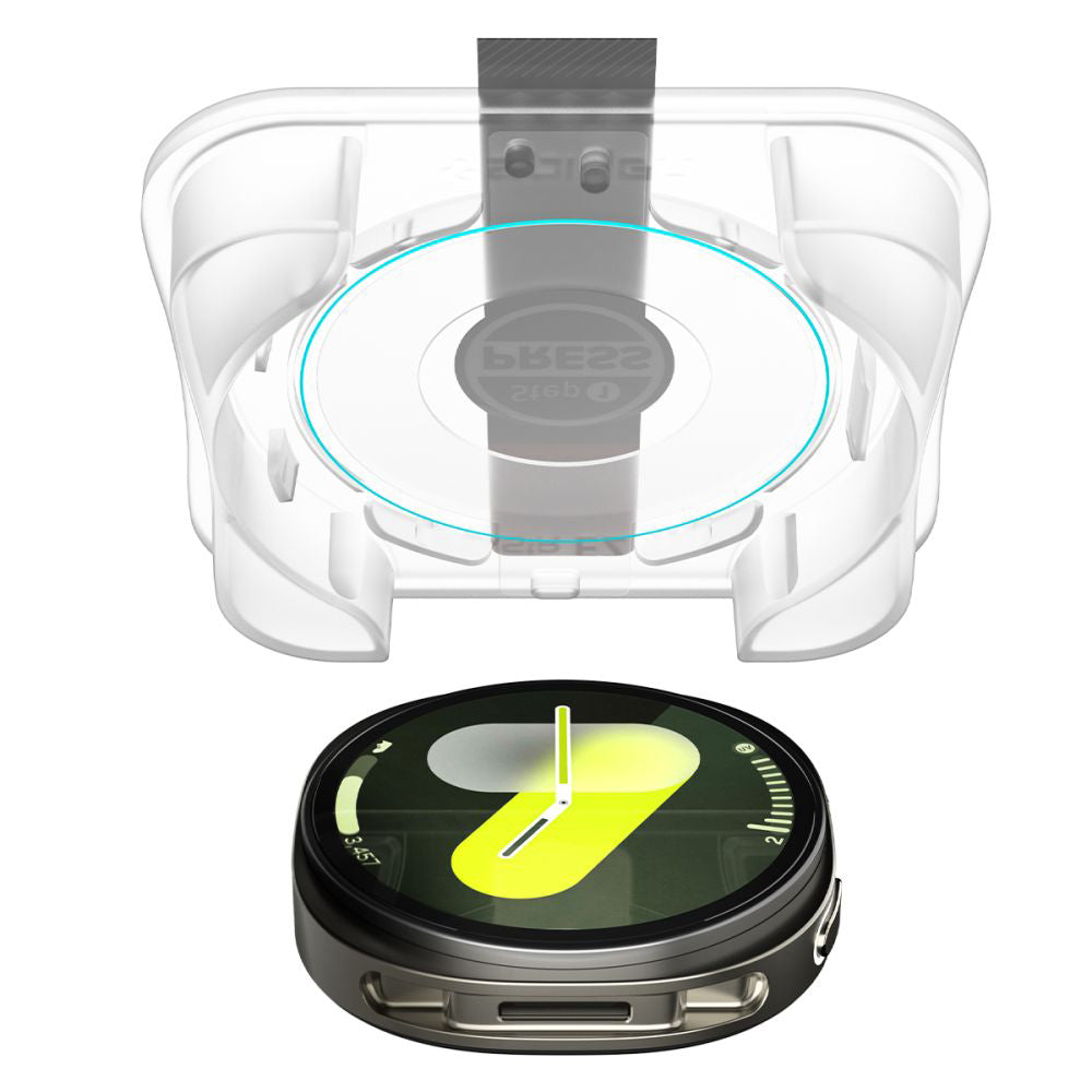 Spigen GlastR EZ FIT skyddsfolie för Samsung Galaxy Watch8 40mm, Set med 2 stycken, Härdat glas AGL09876