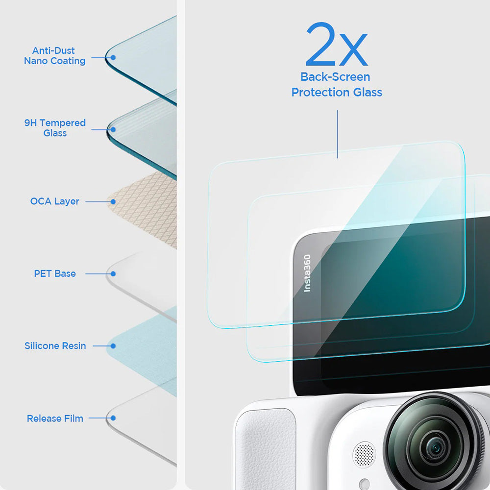 Skärmskydd Spigen GlastR Slim för Insta360 Go Ultra, Härdat Glas, Set med 2 stycken AGL11171