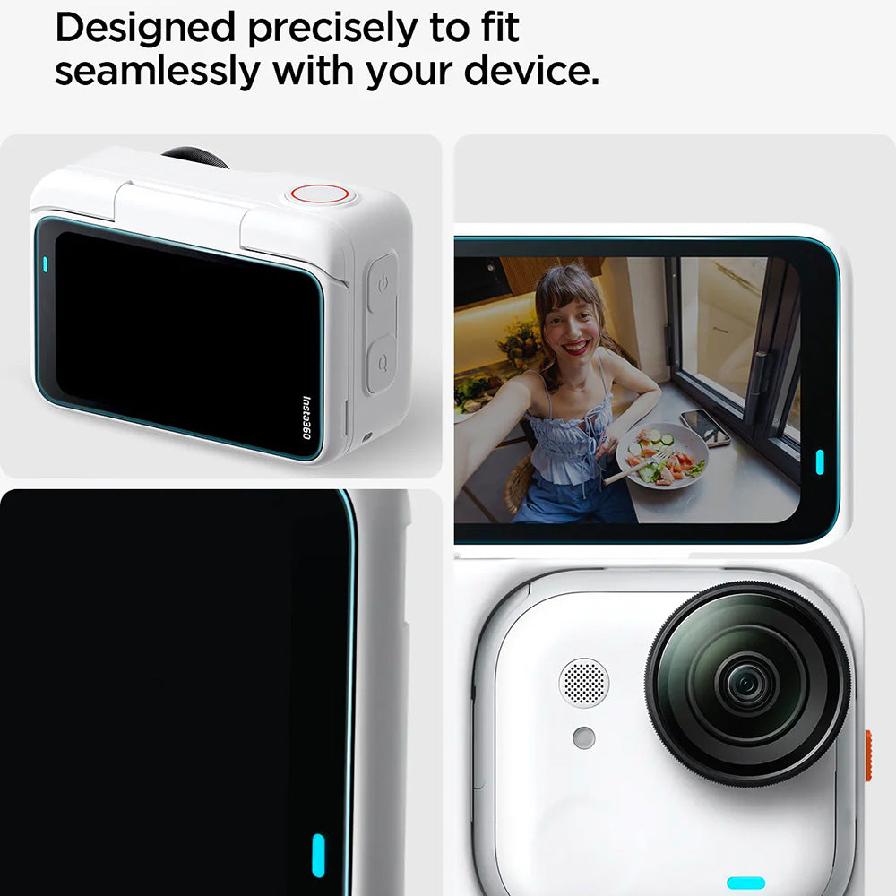 Skärmskydd Spigen GlastR Slim för Insta360 Go Ultra, Härdat Glas, Set med 2 stycken AGL11171