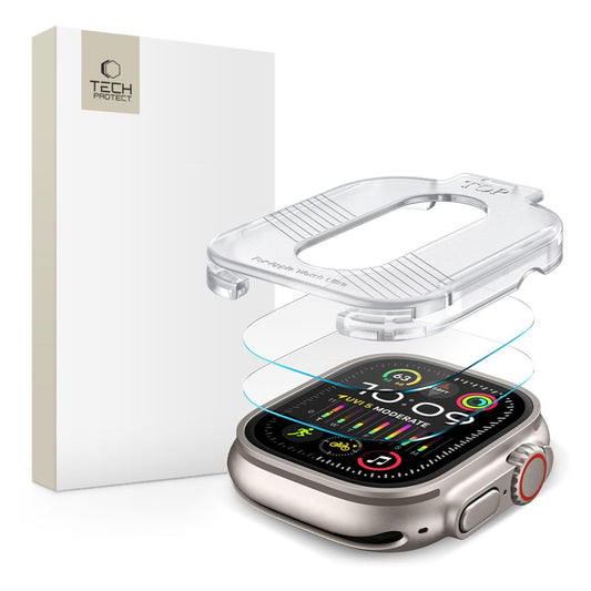 Tech-Protect Supreme skyddsfolieset för Apple Watch Ultra Series, set med 2 delar, glasskyddad