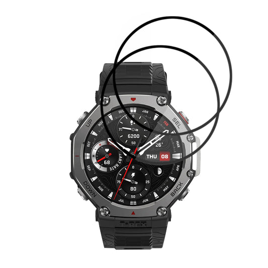 Skyddsfilm Techsuit Nano Flex för Amazfit T-Rex 3, Set med 2 stycken, Plast, Svart