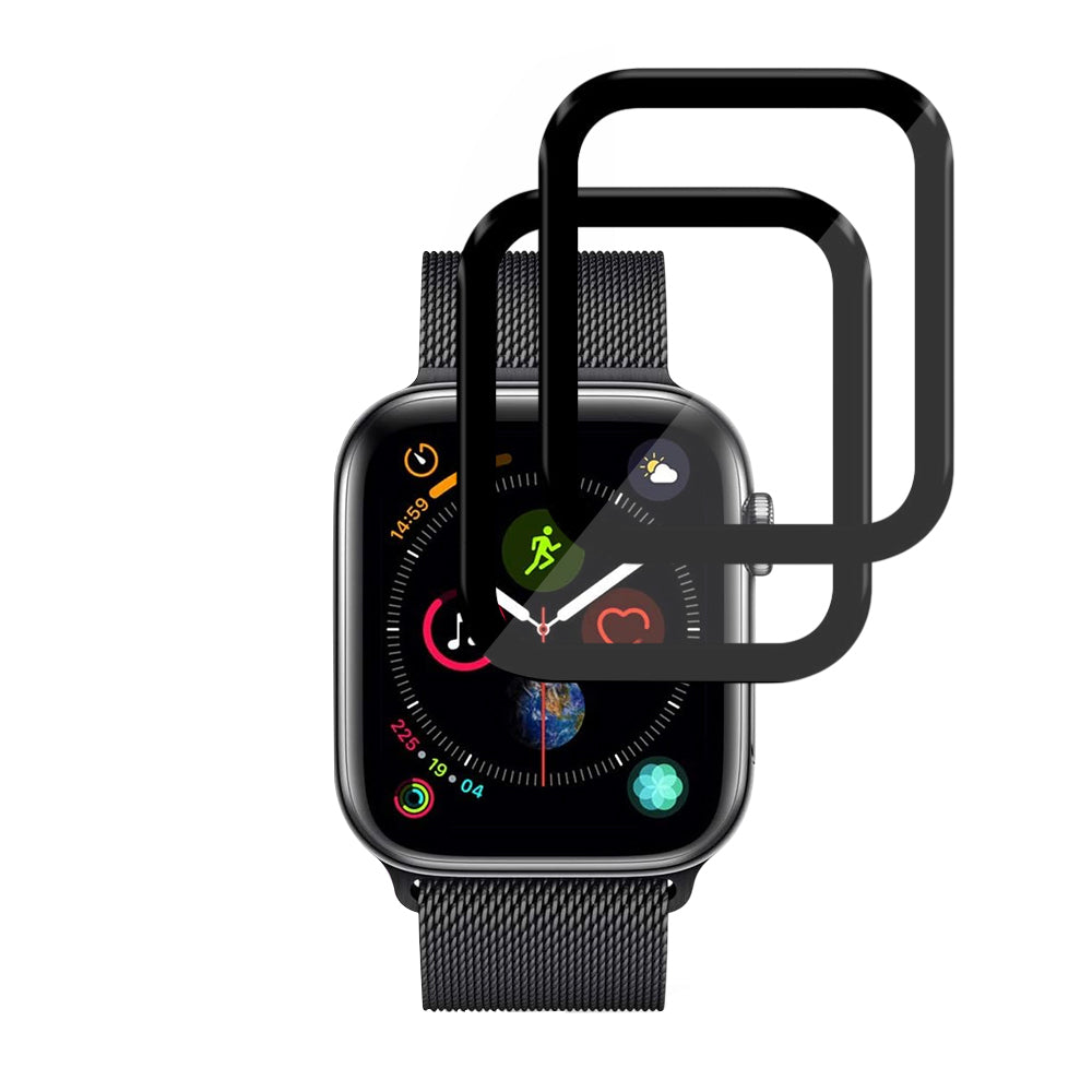 Techsuit Nano Flex Protection Film for Apple Watch 44mm Series, Set of 2 Pieces, Plastic, Black