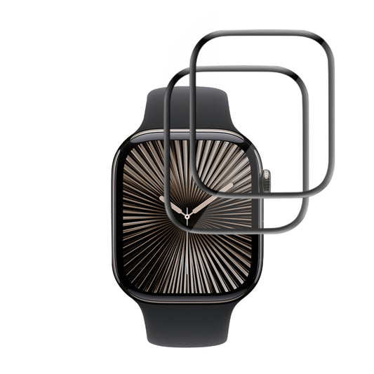 Skyddsfilm Techsuit Nano Flex för Apple Watch Series 10 / 11 42mm, Set med 2 stycken, Plast, Svart