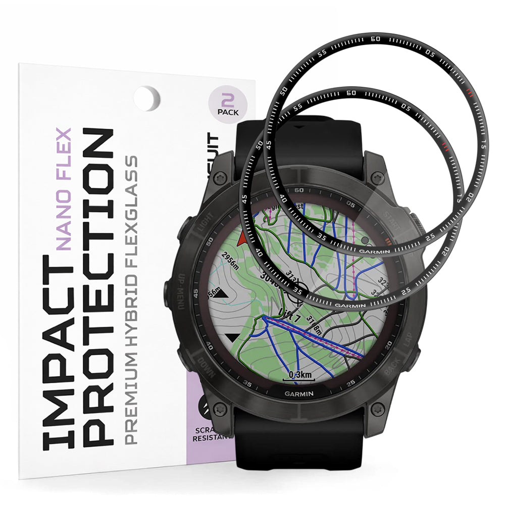 Skyddsfilm Techsuit Nano Flex för Garmin Fenix 7X, Set med 2 stycken, Plast, Svart