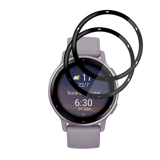 Skyddsfilm Techsuit Nano Flex för Garmin Vivoactive 5, Set med 2 stycken, Plast, Svart