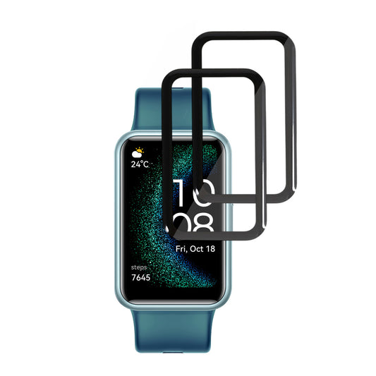 Skyddsfilm Techsuit Nano Flex för Huawei Watch FIT SE, Set med 2 stycken, Plast, Svart