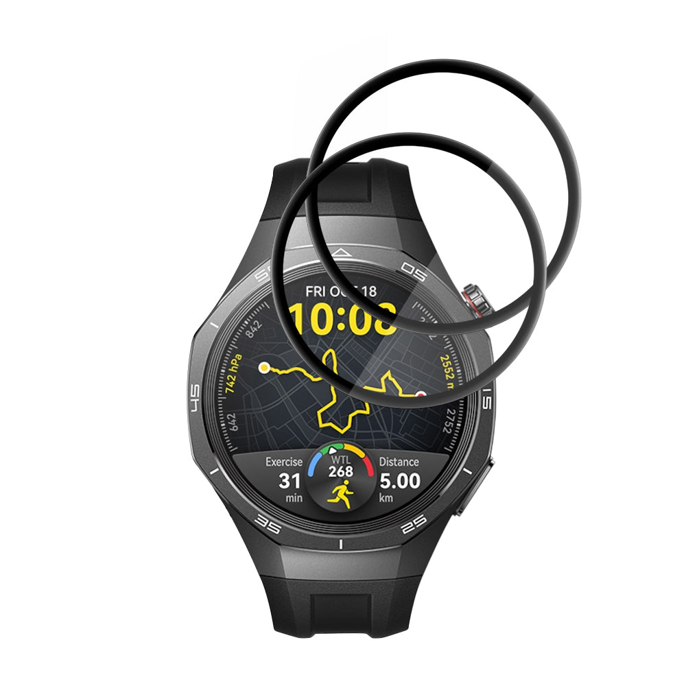 Skyddsfilm Techsuit Nano Flex för Huawei Watch GT 5 Pro 46mm, Set med 2 stycken, Plast, Svart