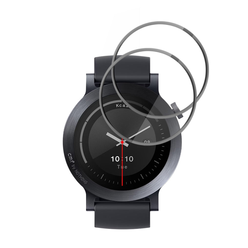Skyddsfilm Techsuit Nano Flex för Nothing CMF Watch 3 Pro, Set med 2 stycken, Plast, Svart