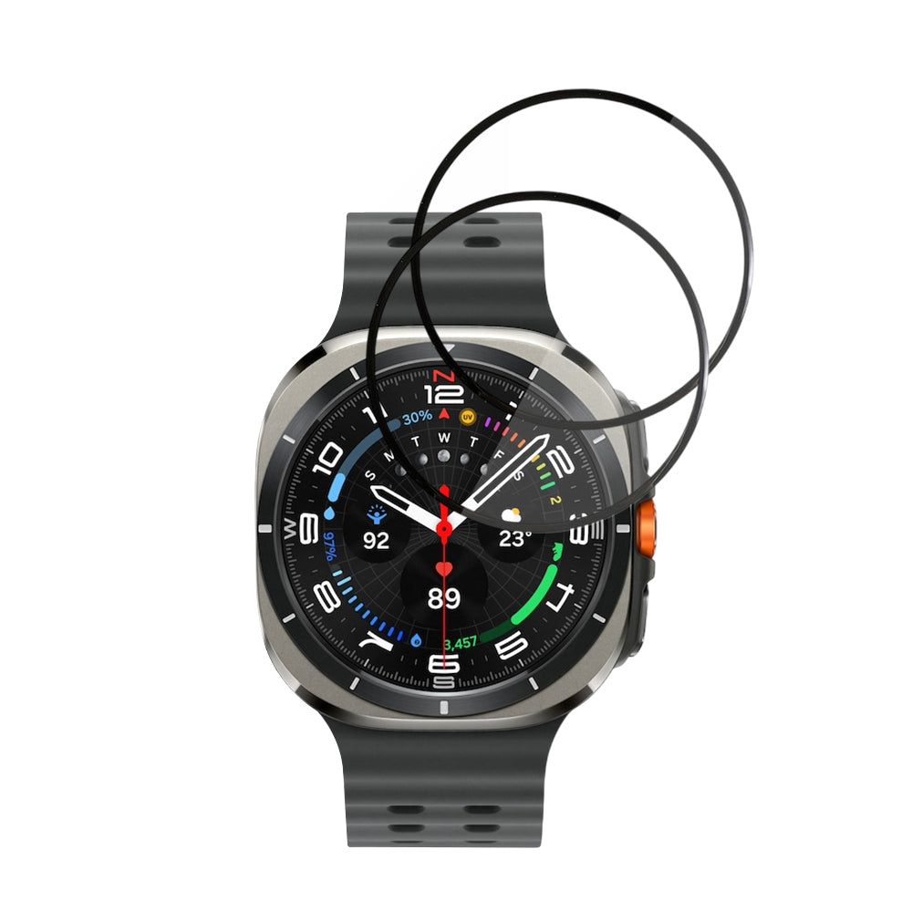 Skyddsfilm Techsuit Nano Flex för Samsung Galaxy Watch Ultra, Set med 2 stycken, Plast, Svart