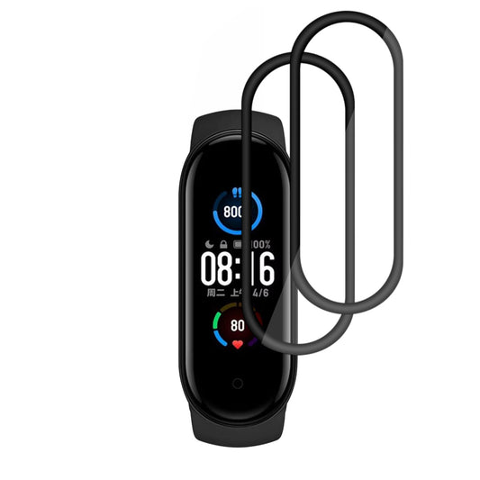 Skyddsfilm Techsuit Nano Flex för Xiaomi Smart Band 6 / 5, Set med 2 stycken, Plast, Svart