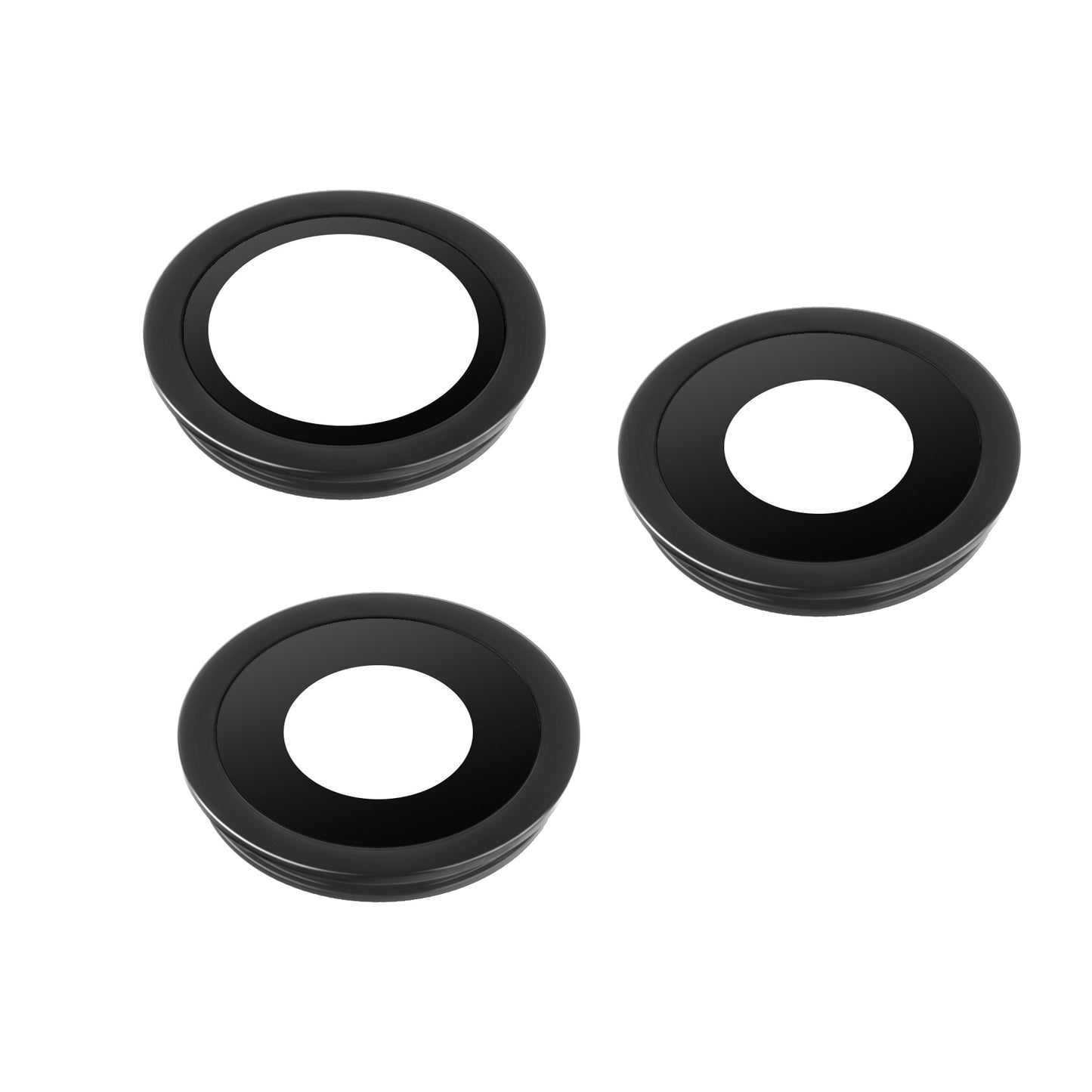 Bakre kameraglas Apple iPhone 11 Pro / 11 Pro Max, Wide + UltraWide + Telephoto, med ram (inre), Svart