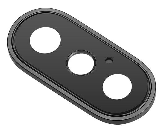 Bakre kameraglas Apple iPhone X, med ram, svart