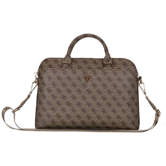 Guess 4G Triangle Logo väska för 15-tums laptop, Brun