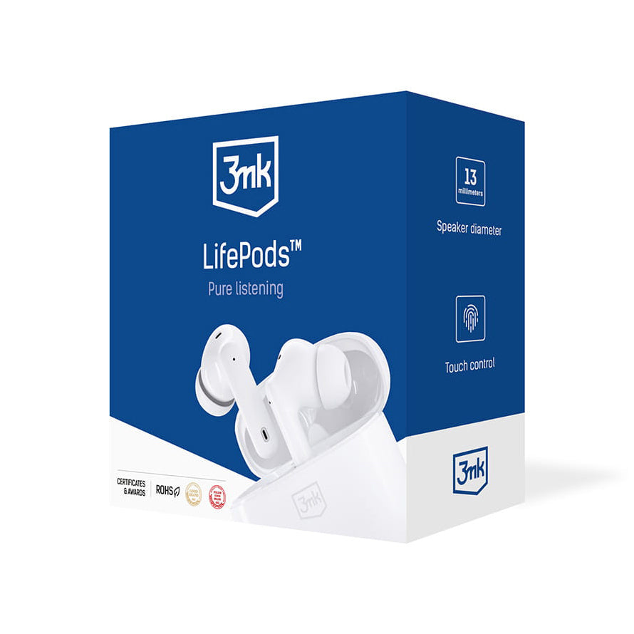 Bluetooth-handsfree 3MK LIFEPODS, TWS, ANC, Vit