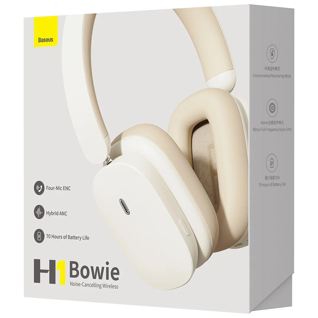 Handsfree Bluetooth Baseus Bowie H1, A2DP, ANC, Kräm NGTW230202