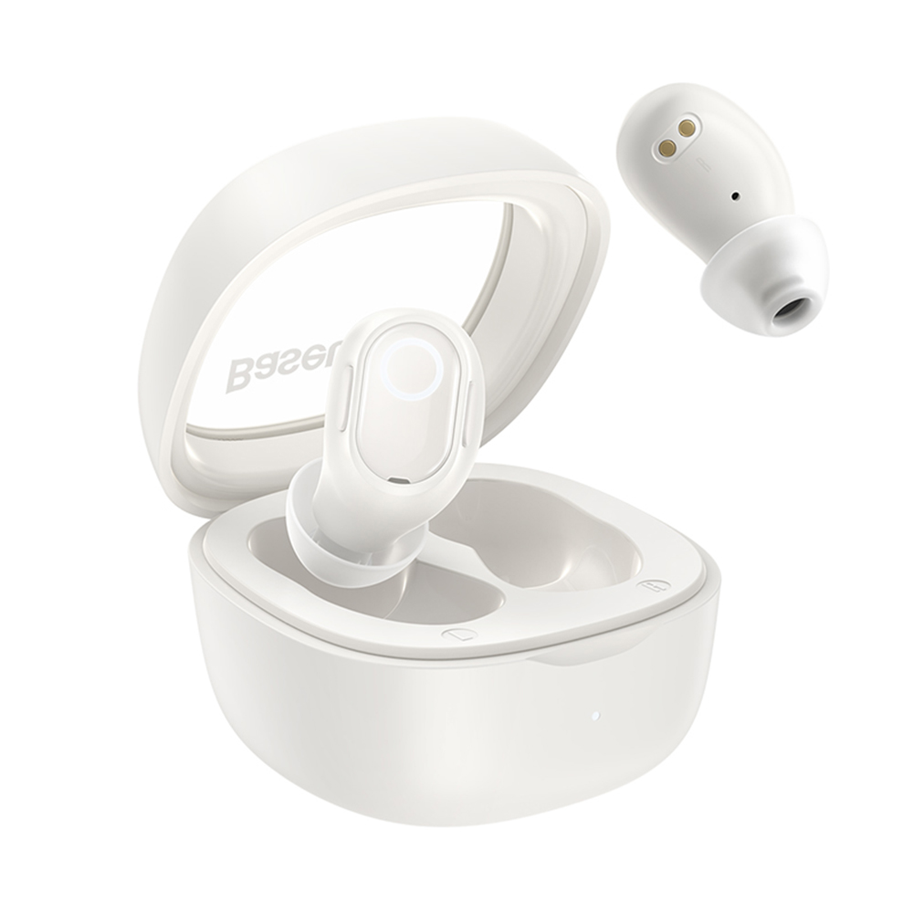 Handsfree Bluetooth Baseus Bowie WM02, TWS, Vit, Omslaget