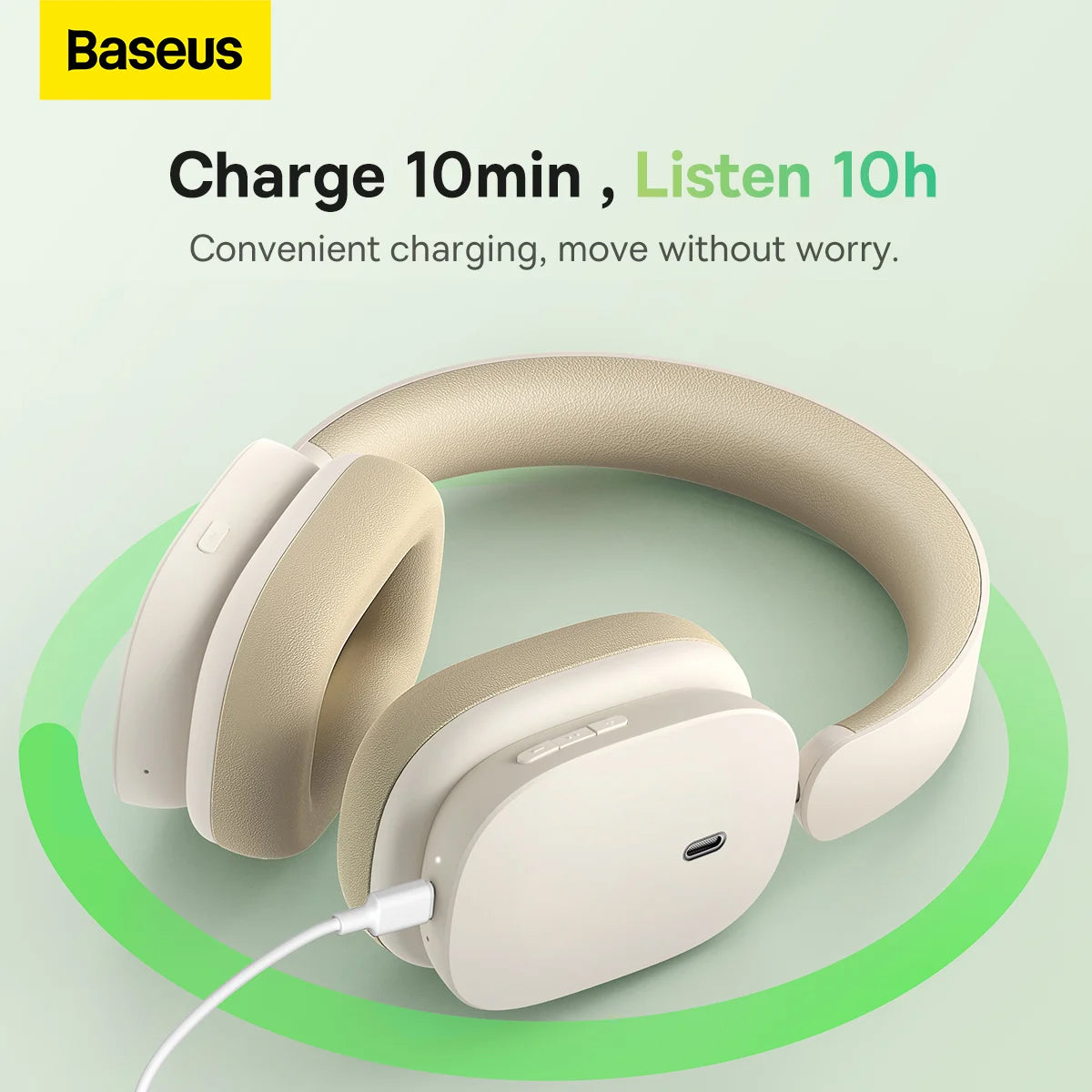 Handsfree Bluetooth Baseus Bowie H1, A2DP, ANC, Kräm NGTW230202
