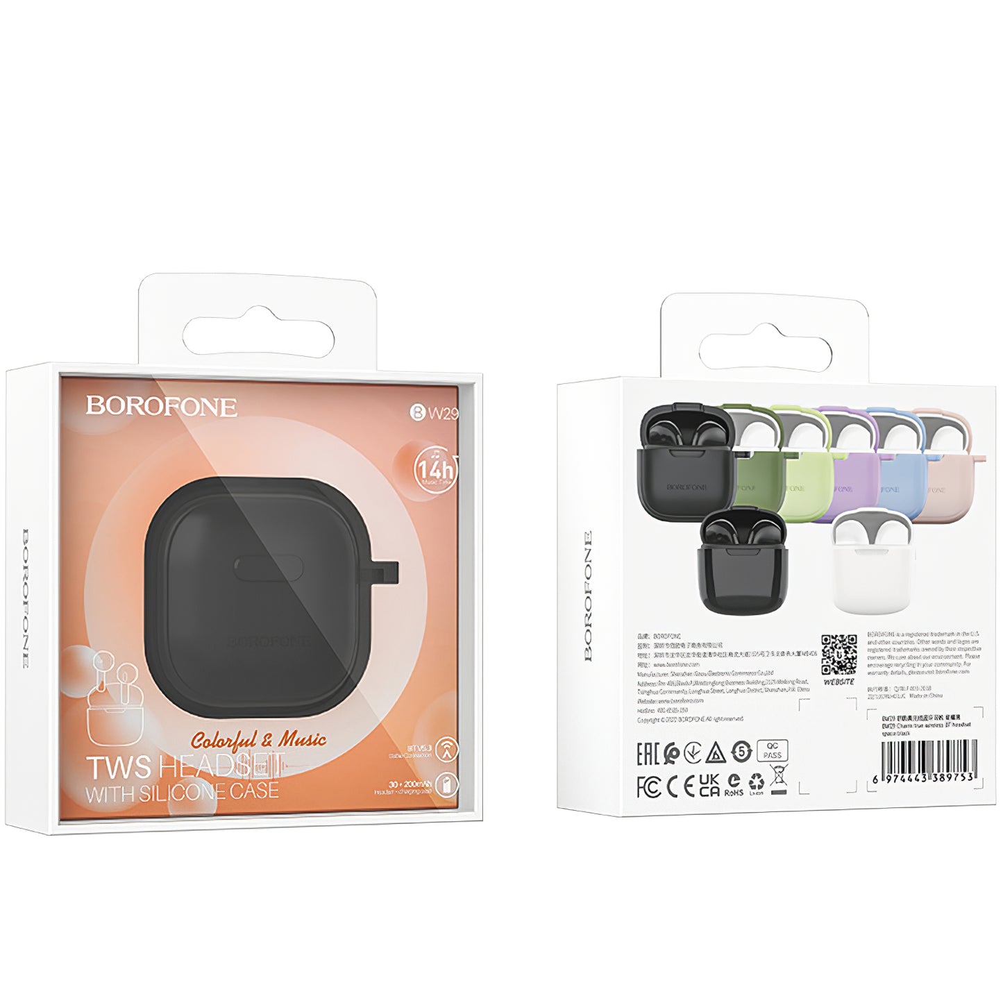 Handsfree Bluetooth-headset BW29, TWS, svart