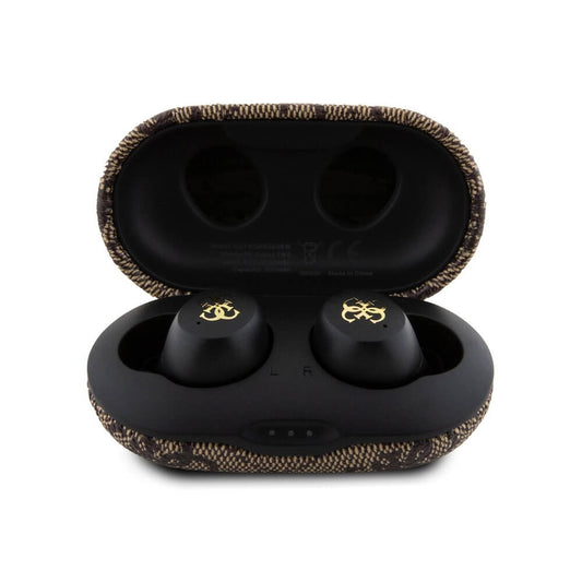 Handsfree Bluetooth Guess 4G Metal, TWS, Brun