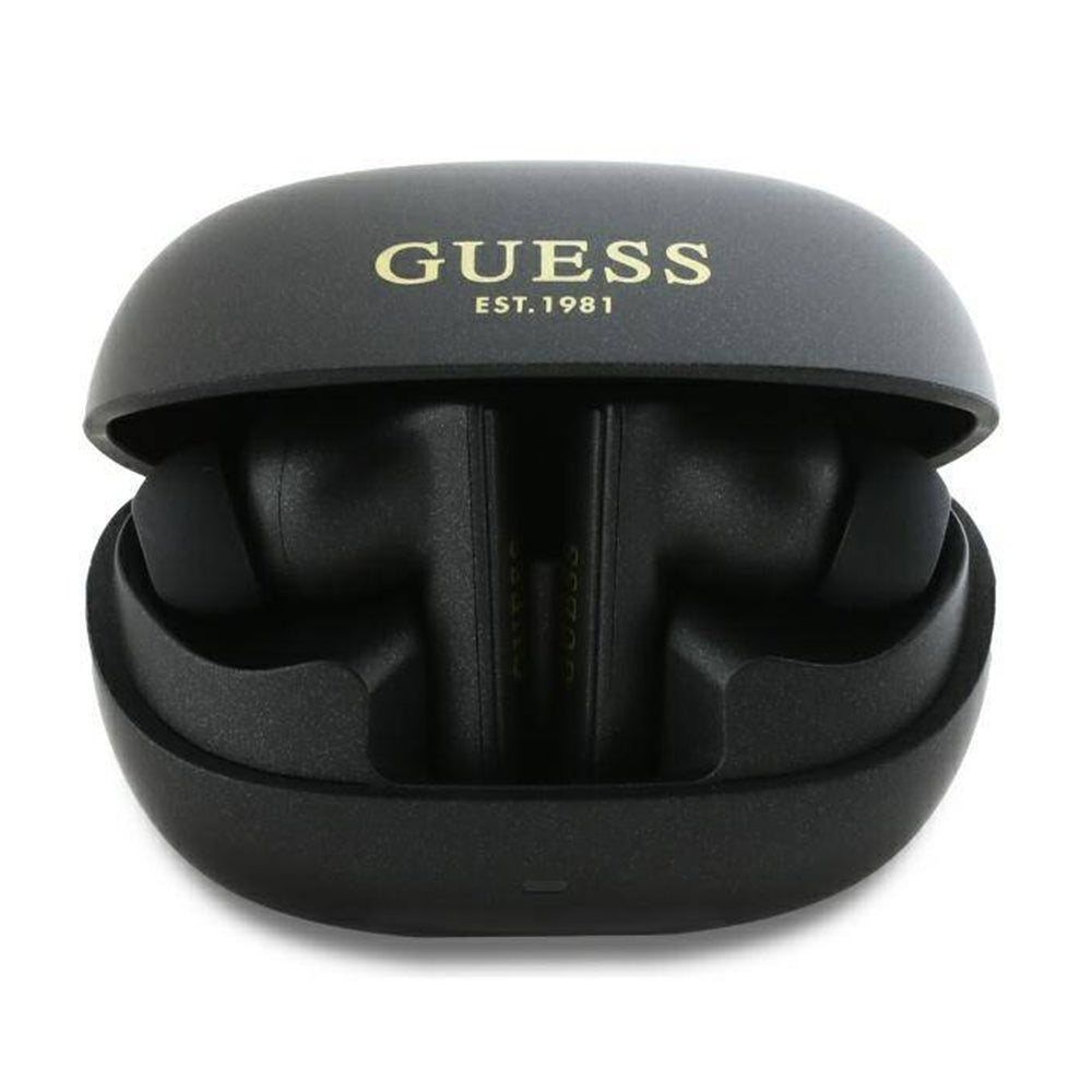 Handsfree Bluetooth Guess Capsule Printed Logo, TWS, ANC, Svart