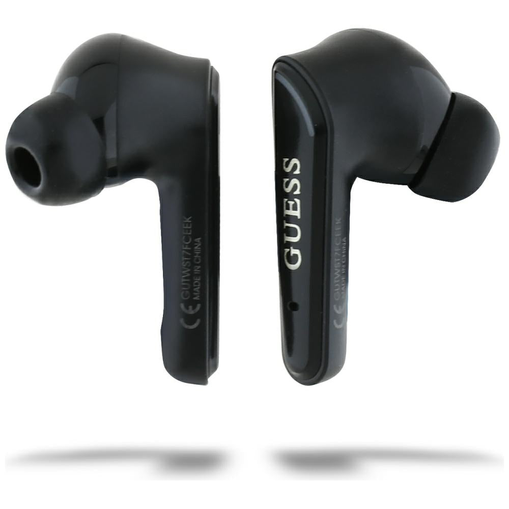 Handsfree Bluetooth Guess Flat Classic Logo Electroplated, TWS, Svart