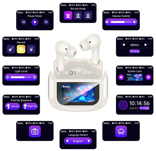 HOCO EQ21 Bluetooth Handsfree, TWS, ANC, White