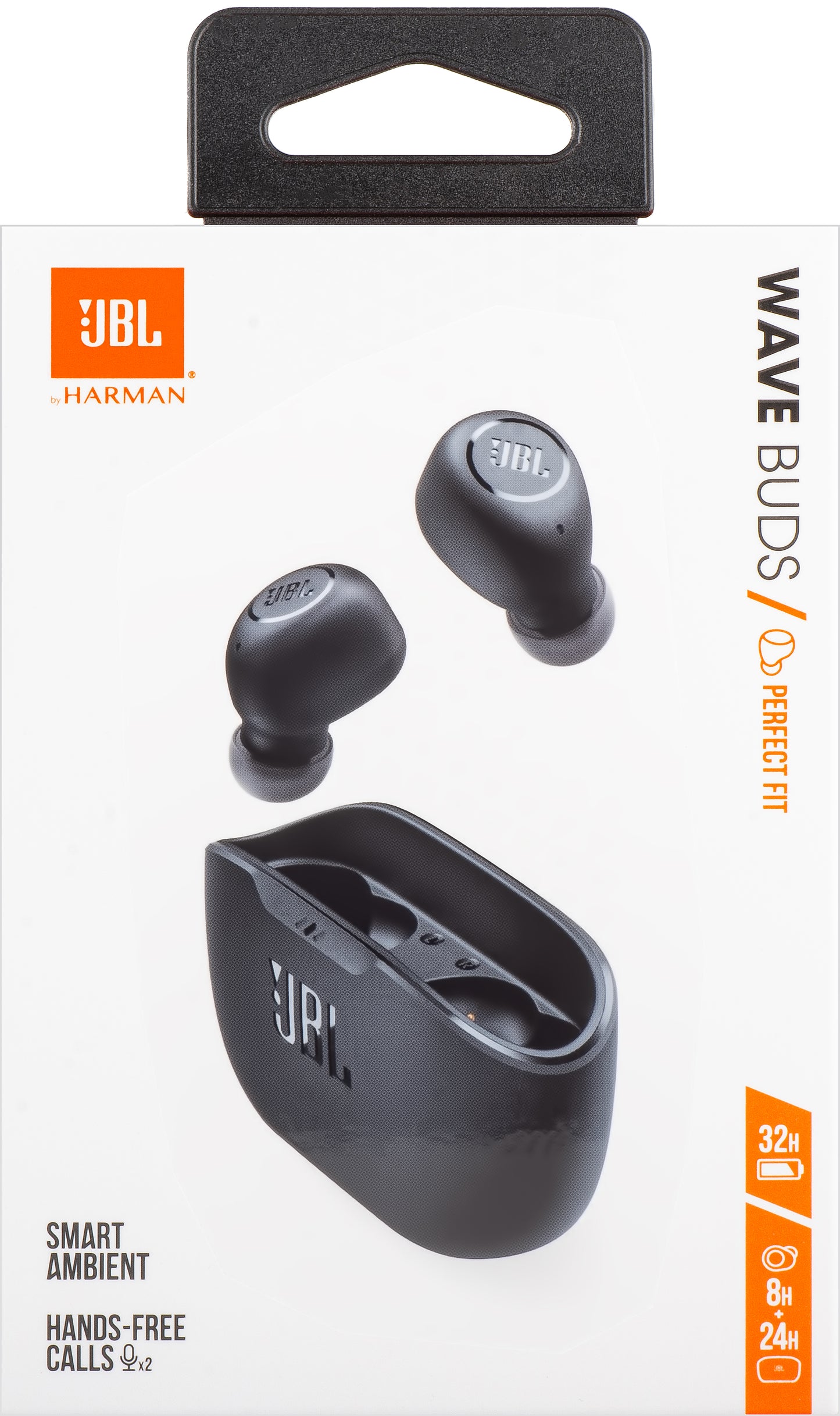 Handsfree Bluetooth JBL Wave Buds, TWS, svart JBLWBUDSBLK