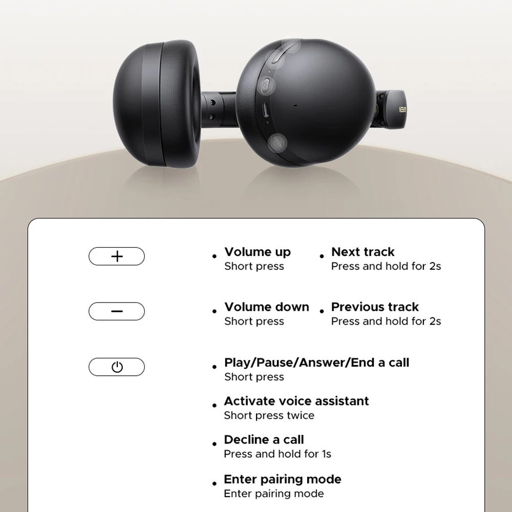 Handsfree Bluetooth UGREEN HiTune Max 2 HP205, MultiPoint, A2DP, ANC, Svart